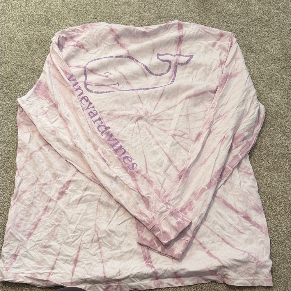 Vineyard Vines Pink and Purple Tie-Dye Shirt